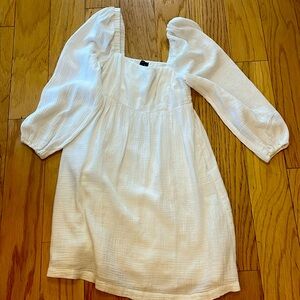 JCrew Tall long sleeve white gauze dress for a tall girl